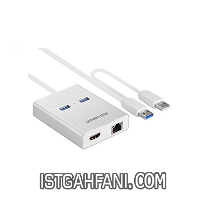 مبدل USB 3.0 به HDMI/USB3.0/Ethernet یوگرین مدل 40255